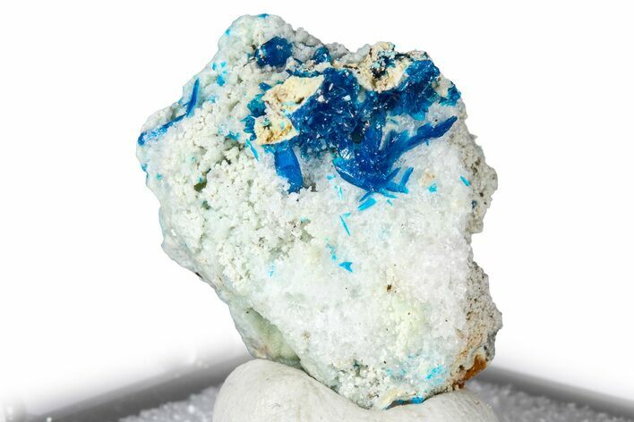 Vibrant Blue Veszelyite Crystals with Hemimorphite - China #380445